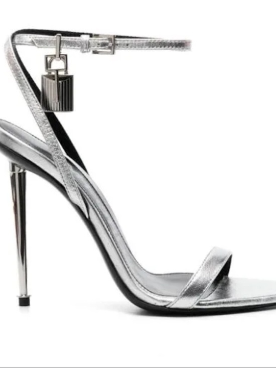 Tom Ford Shoes - Tom Ford Silver Padlock Heel
